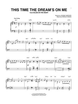 Book cover for This Time The Dream's On Me [Jazz version] (arr. Brent Edstrom)