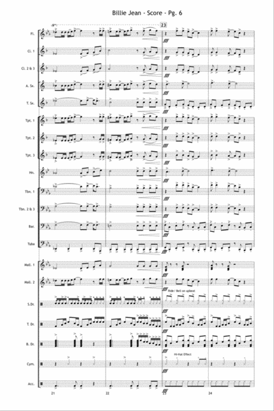 Billie Jean Marching Band scores gallery preview page 7