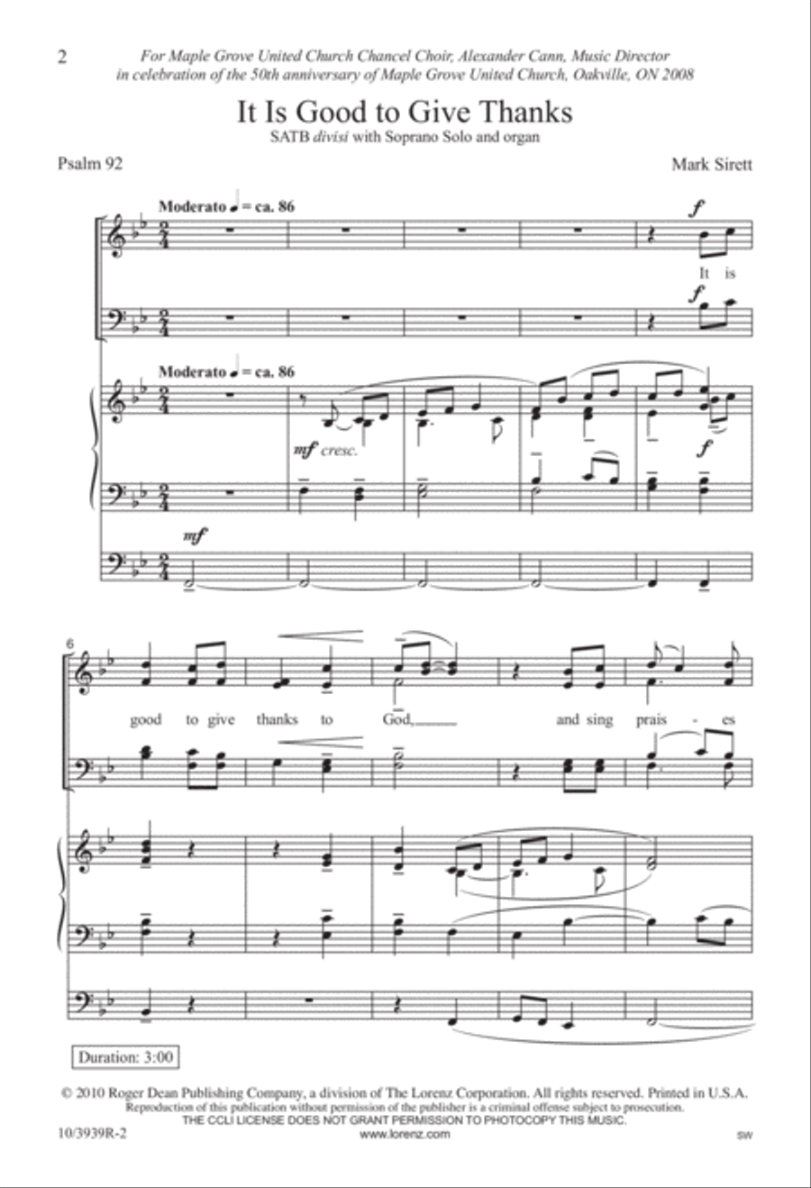 It is Good to Give Thanks Divisi scores gallery preview page 2