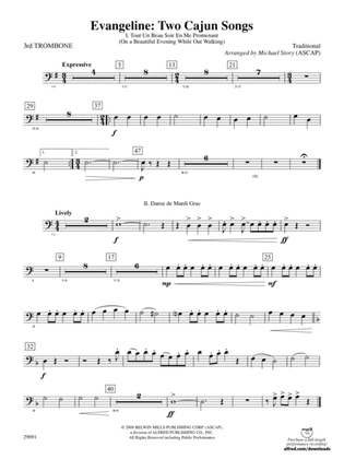 Evangeline: Two Cajun Songs: 3rd Trombone