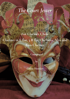 Book cover for The Court Jester. Original for Clarinet Choir.