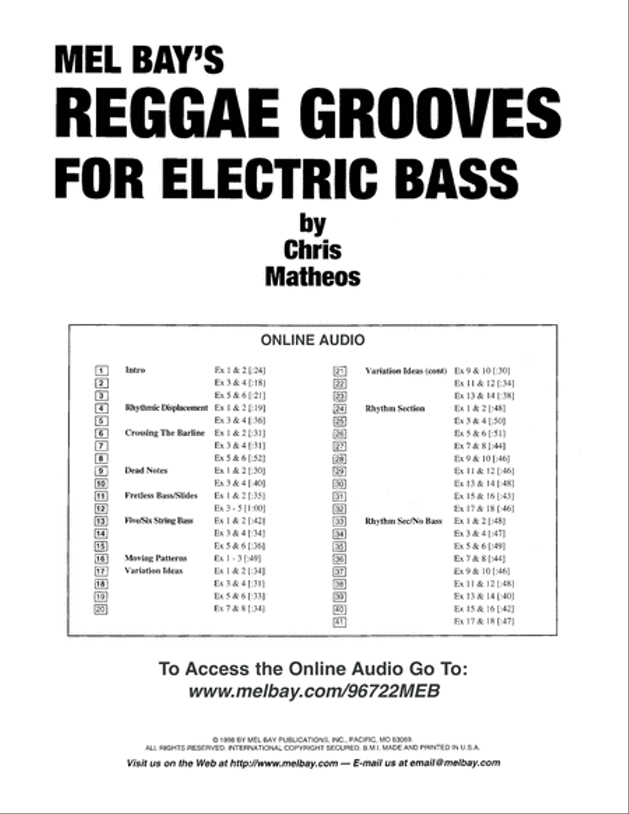 Reggae Grooves for Electric Bass Bass Guitar scores gallery preview page 2