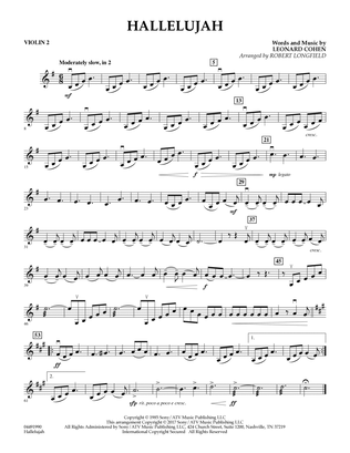 Hallelujah (arr. Robert Longfield) - Violin 2