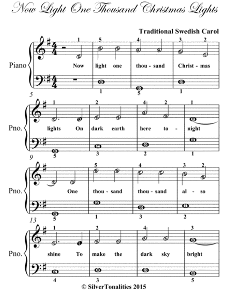 Now Light One Thousand Christmas Lights Easy Piano Sheet Music Now Light One Thousand Christmas Lights Easy Piano Sheet Music Easy Piano scores gallery preview page 2