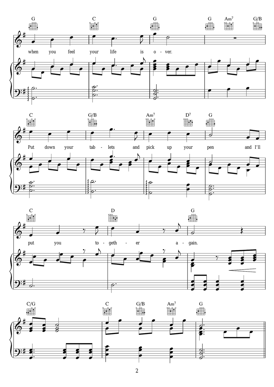 I'll Put You Together Again Piano, Vocal scores gallery preview page 2