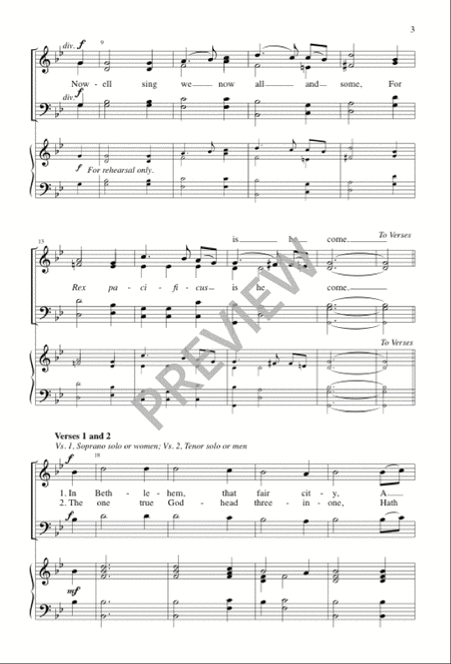 Nowell Sing We 4-Part scores gallery preview page 3