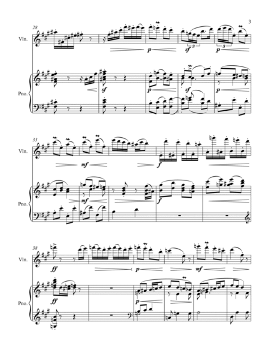 Allegretto Grazioso Violin Solo scores gallery preview page 3