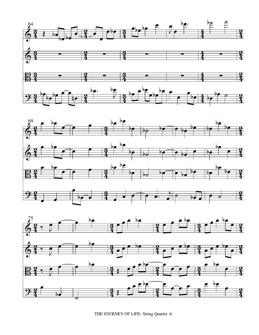 THE JOURNEY OF LIFE (String Quartet with Parts) by Gary Lanier String Quartet - Digital Sheet Music page 6