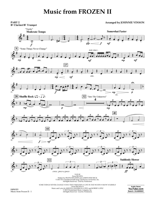 Music from Disney's Frozen 2 (arr. Johnnie Vinson) - Pt.2 - Bb Clarinet/Bb Trumpet