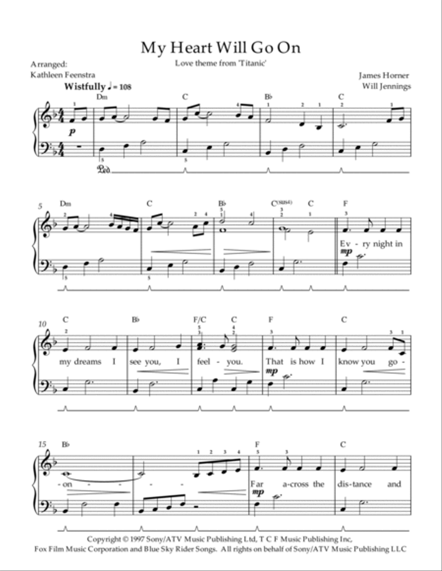 My Heart Will Go On (Love Theme From 'titanic') Voice scores gallery preview page 2