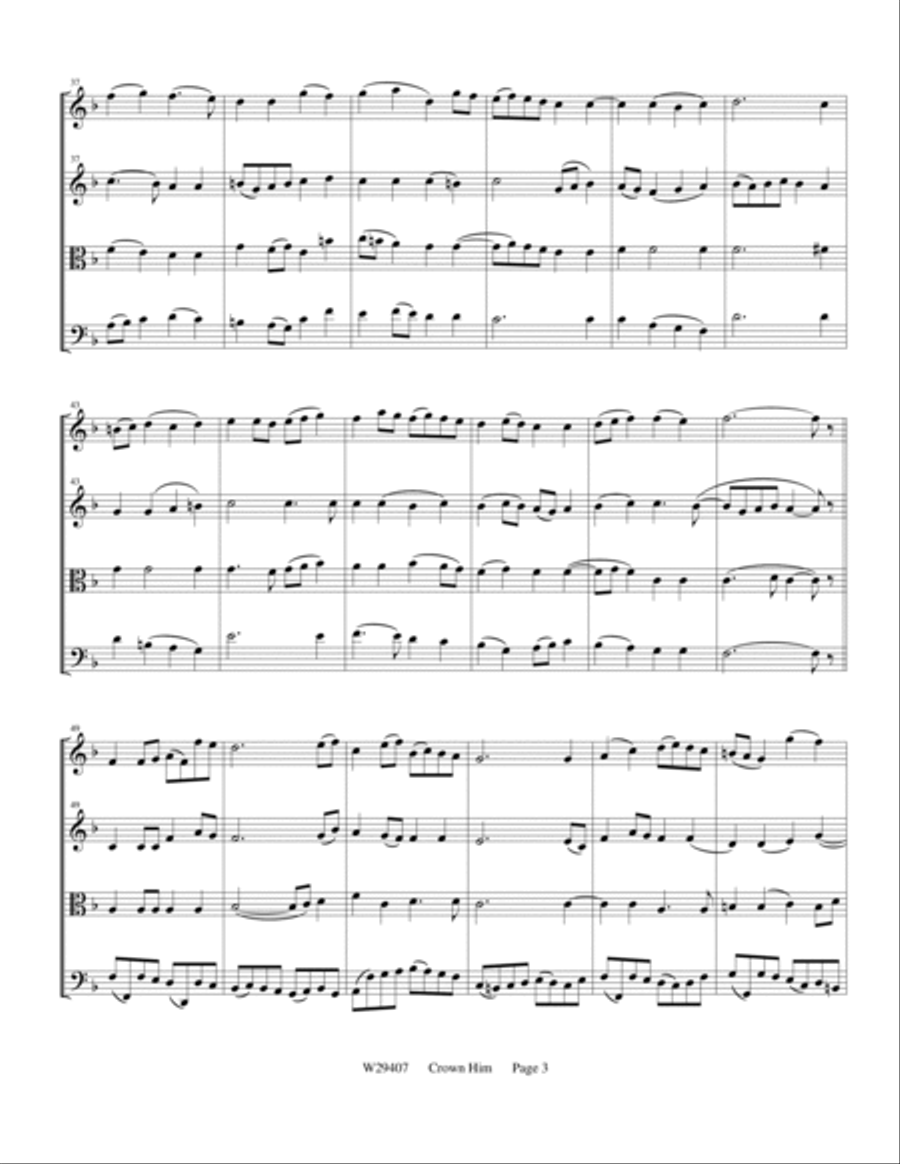 Crown Him With Many Crowns String Quartet scores gallery preview page 3