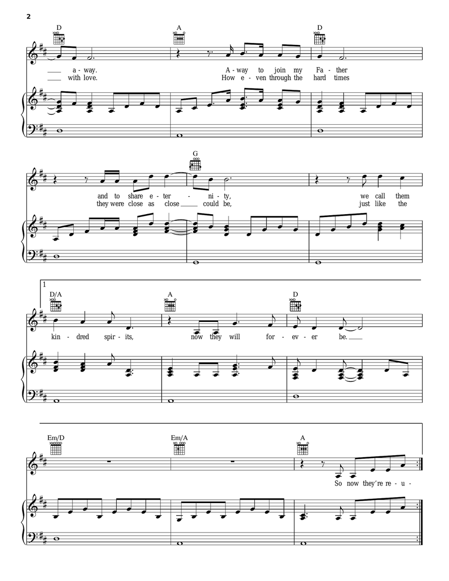 Kindred Spirits Piano, Vocal, Guitar scores gallery preview page 2