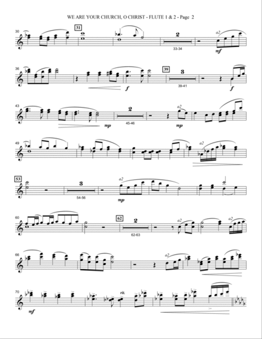 We Are Your Church, O Christ - Flute 1 & 2 Choir scores gallery preview page 2