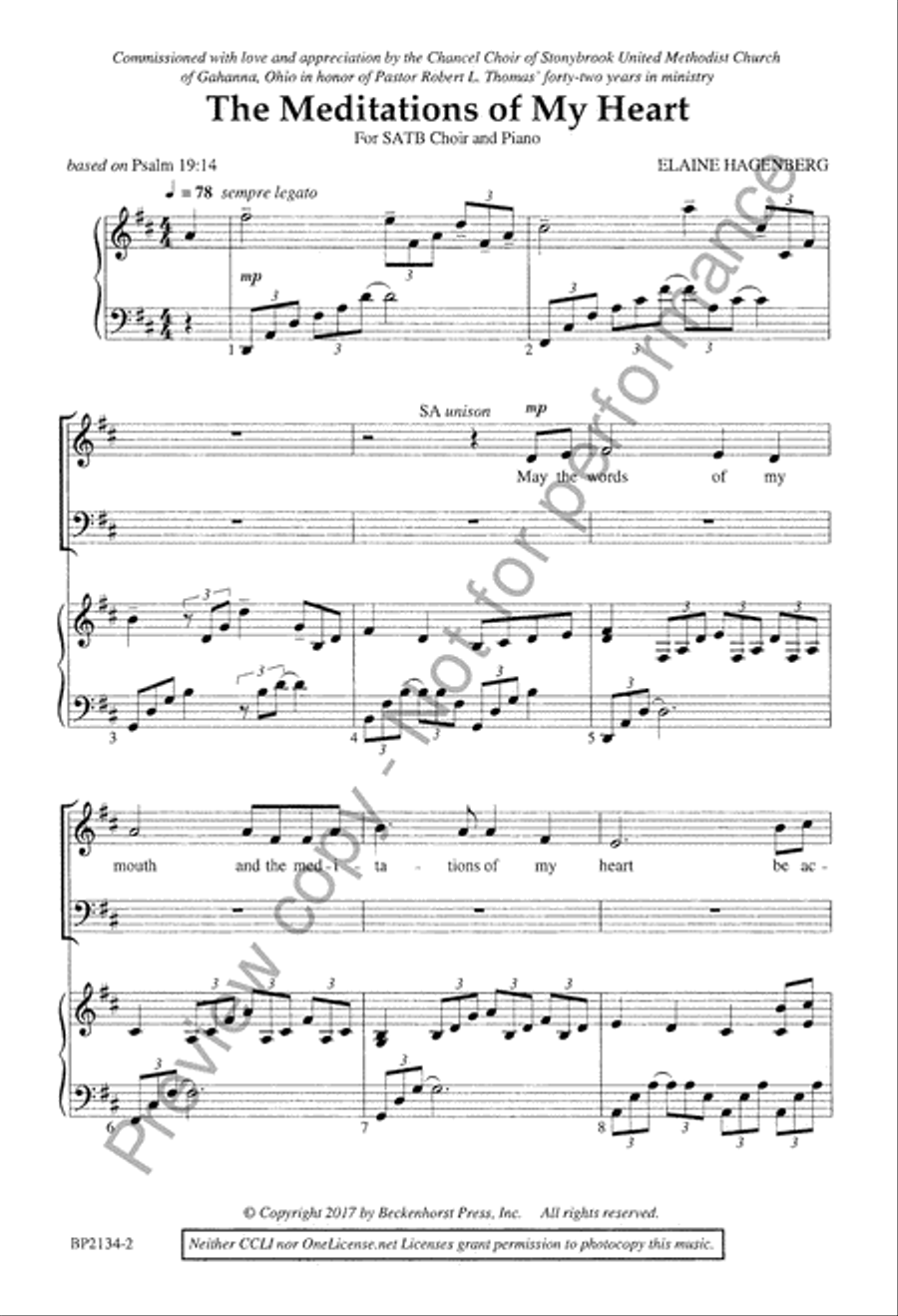 The Meditations of My Heart 4-Part scores gallery preview page 3