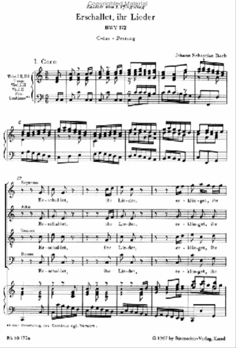 Erschallet, ihr Lieder, BWV 172 4-Part scores gallery preview page 2