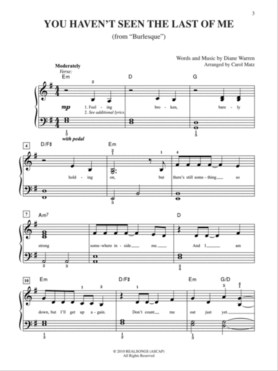 You Haven't Seen the Last of Me (from Burlesque) Small Ensemble scores gallery preview page 2
