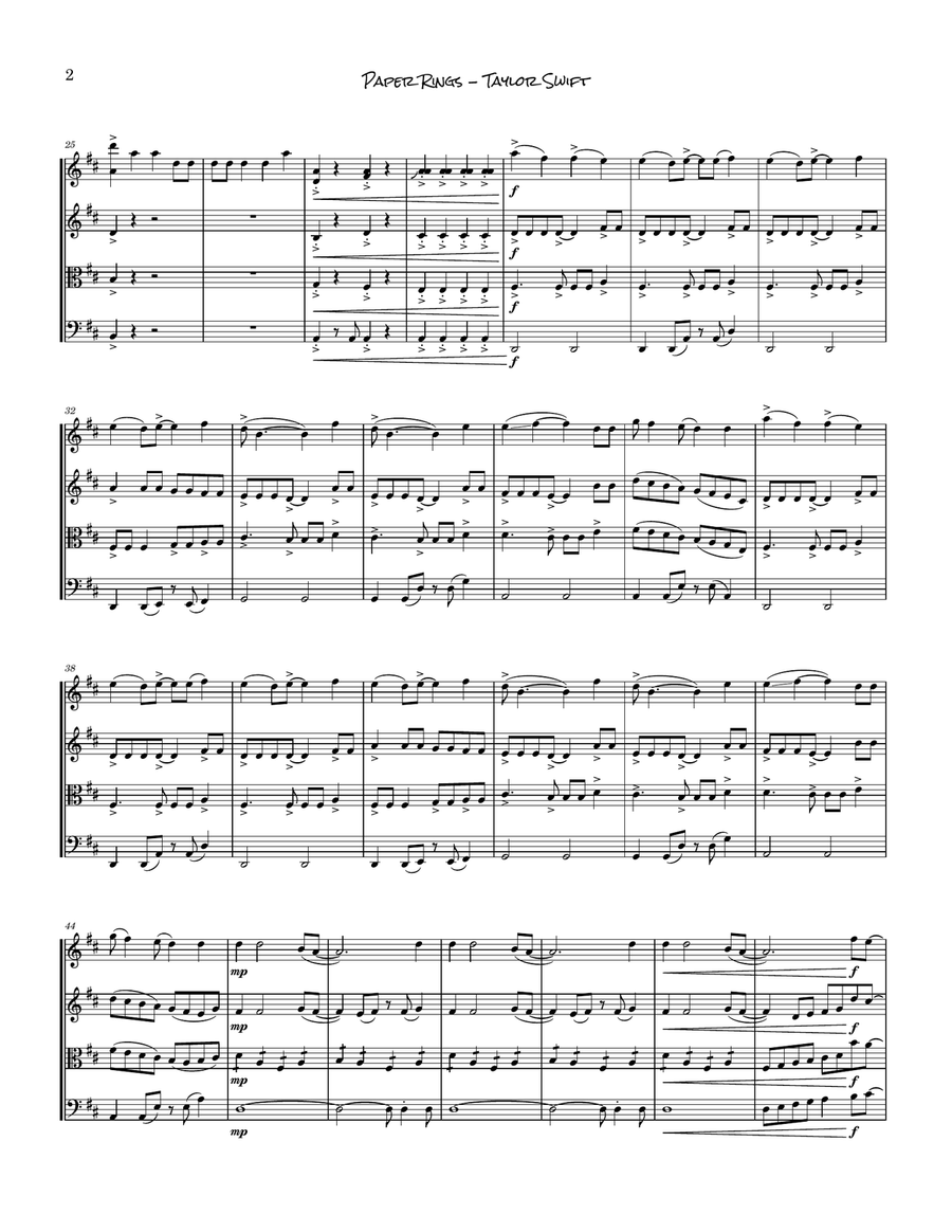 Paper Rings String Quartet scores gallery preview page 3
