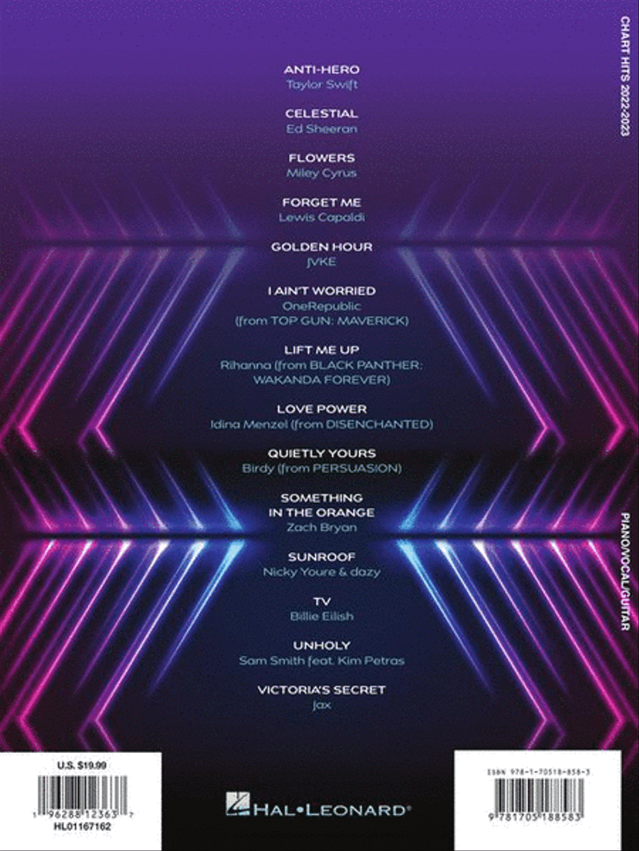 Chart Hits of 2022-2023 Piano, Vocal, Guitar scores gallery preview page 7