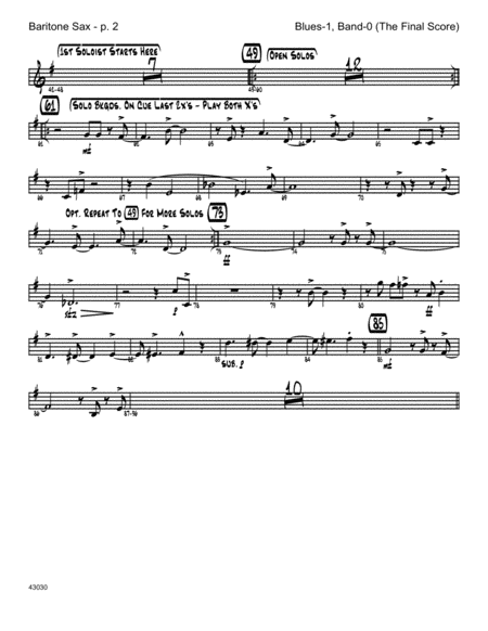 Blues-1, Band-0 (The Final Score) - Baritone Sax