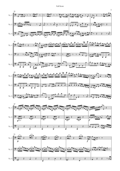 Brandenburg Concerto No. 3 in G major, BWV 1048 1st Mov. (J.S. Bach) for Cello Trio image number null