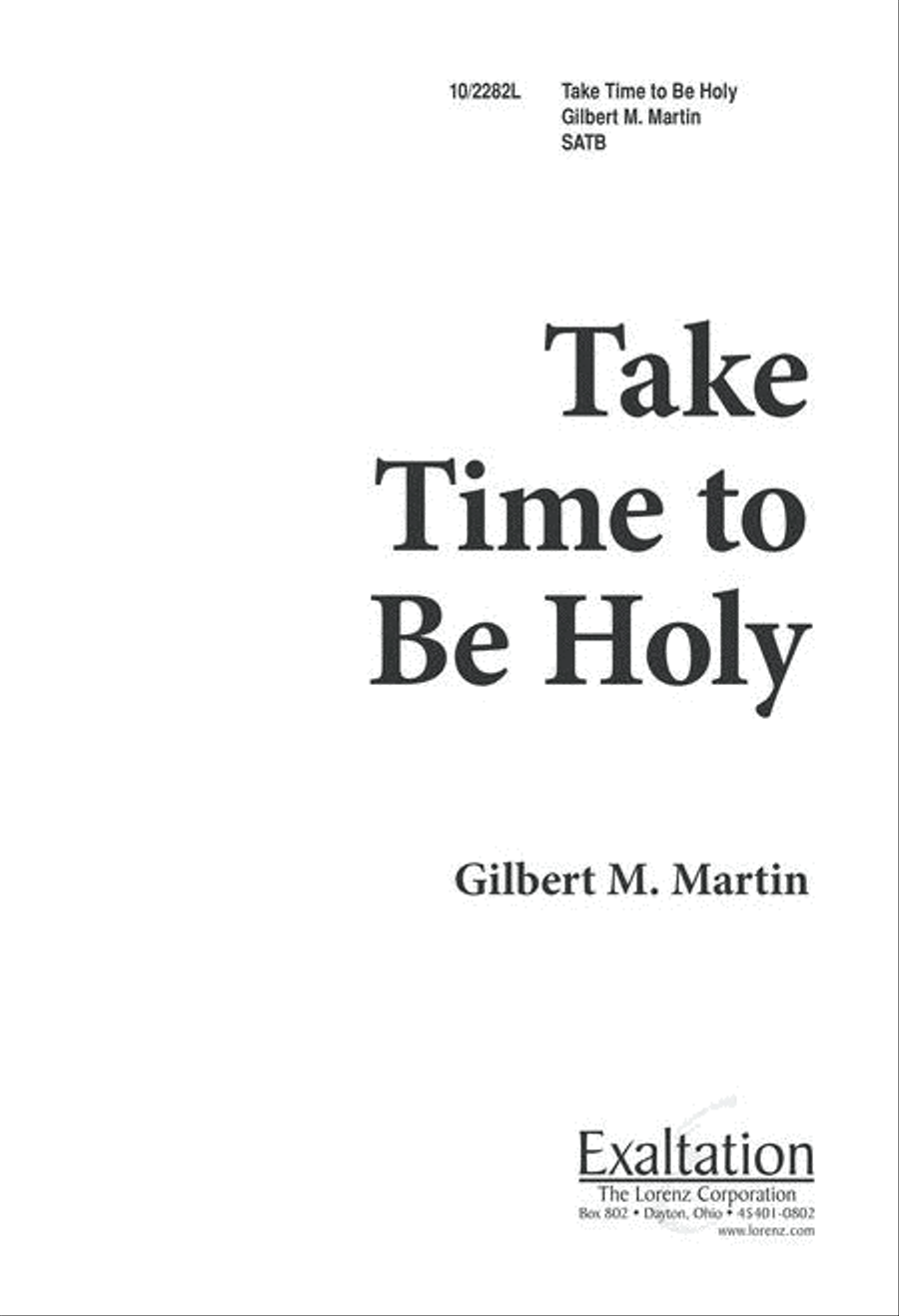 Take Time To Be Holy