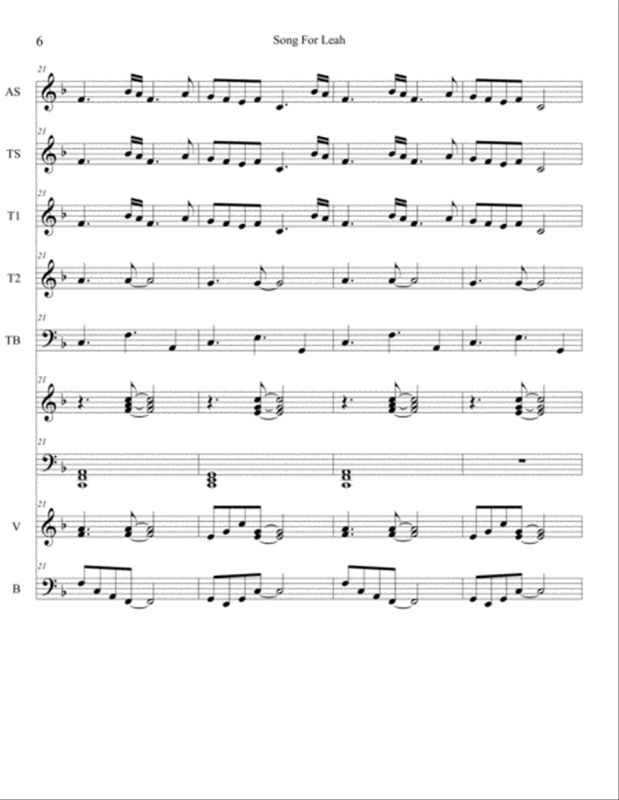 Song For Leah Song For Leah Jazz Ensemble scores gallery preview page 6