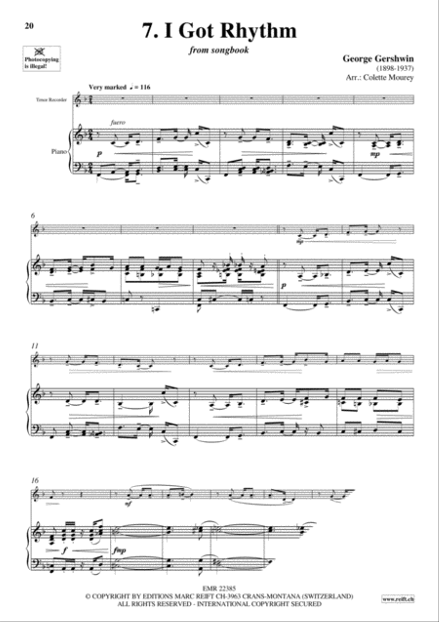 Gershwin 20 Greatest Hits Tenor Recorder scores gallery preview page 9
