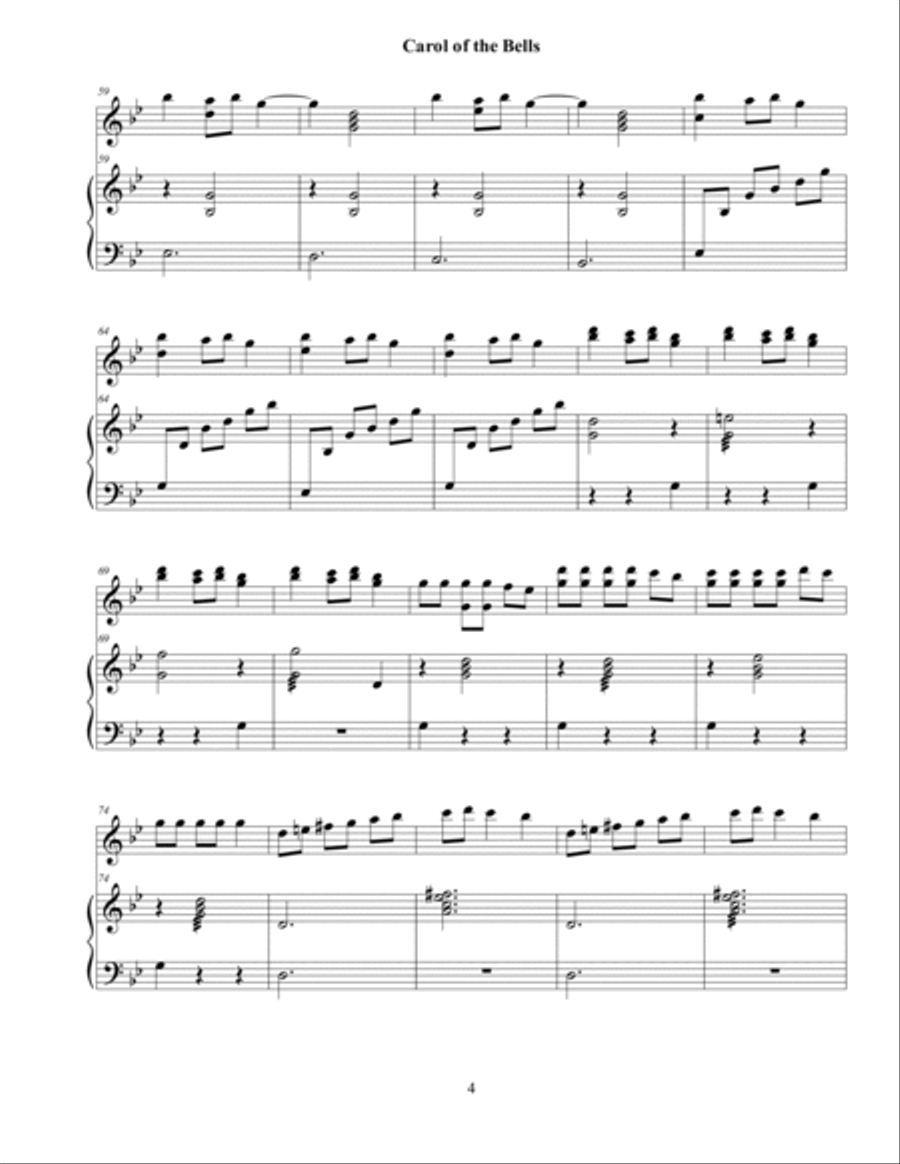 Carol of the Bells Acoustic Guitar scores gallery preview page 4