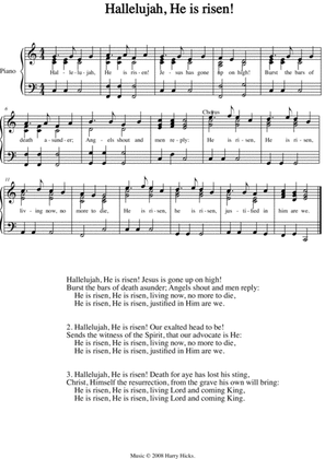 Hallelujah, He is risen. A new tune to a wonderful old Easter hymn.