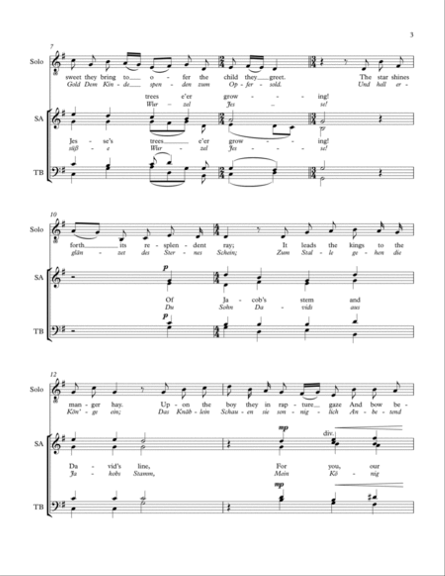 Three Kings Traverse Lands of Eastern Lore for Vocal Solo and SATB Choir 4-Part scores gallery preview page 3