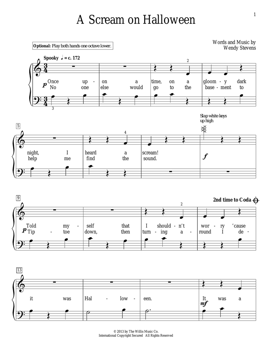 A Scream On Halloween Piano Method scores gallery preview page 1