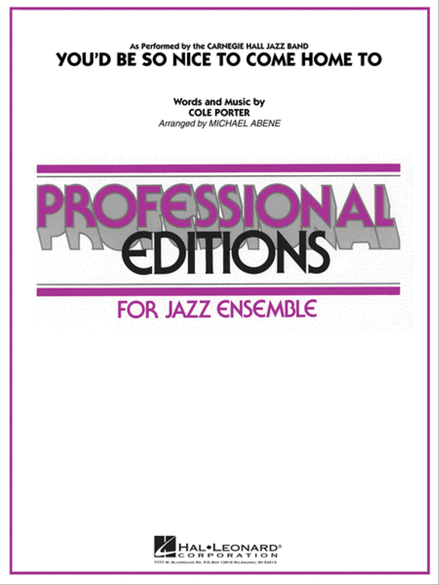 You'd Be So Nice to Come Home To Jazz Ensemble scores gallery preview page 1