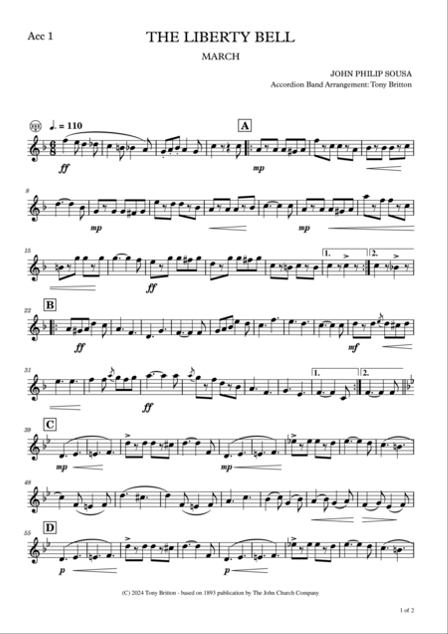 The Liberty Bell - Accordion Band/Orchestra (Parts) Accordion scores gallery preview page 2
