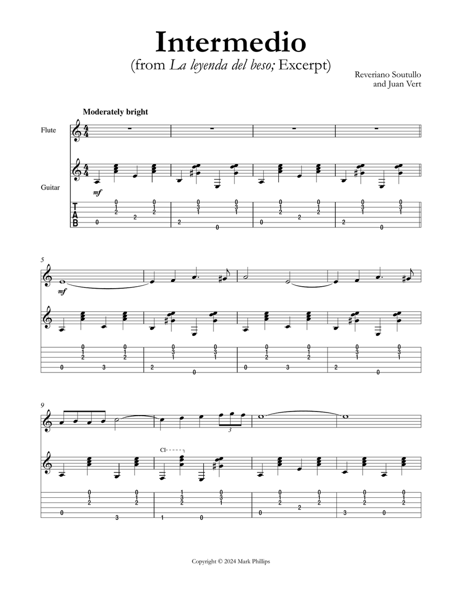 Intermedio (from La leyenda del beso) Woodwind Duet scores gallery preview page 1