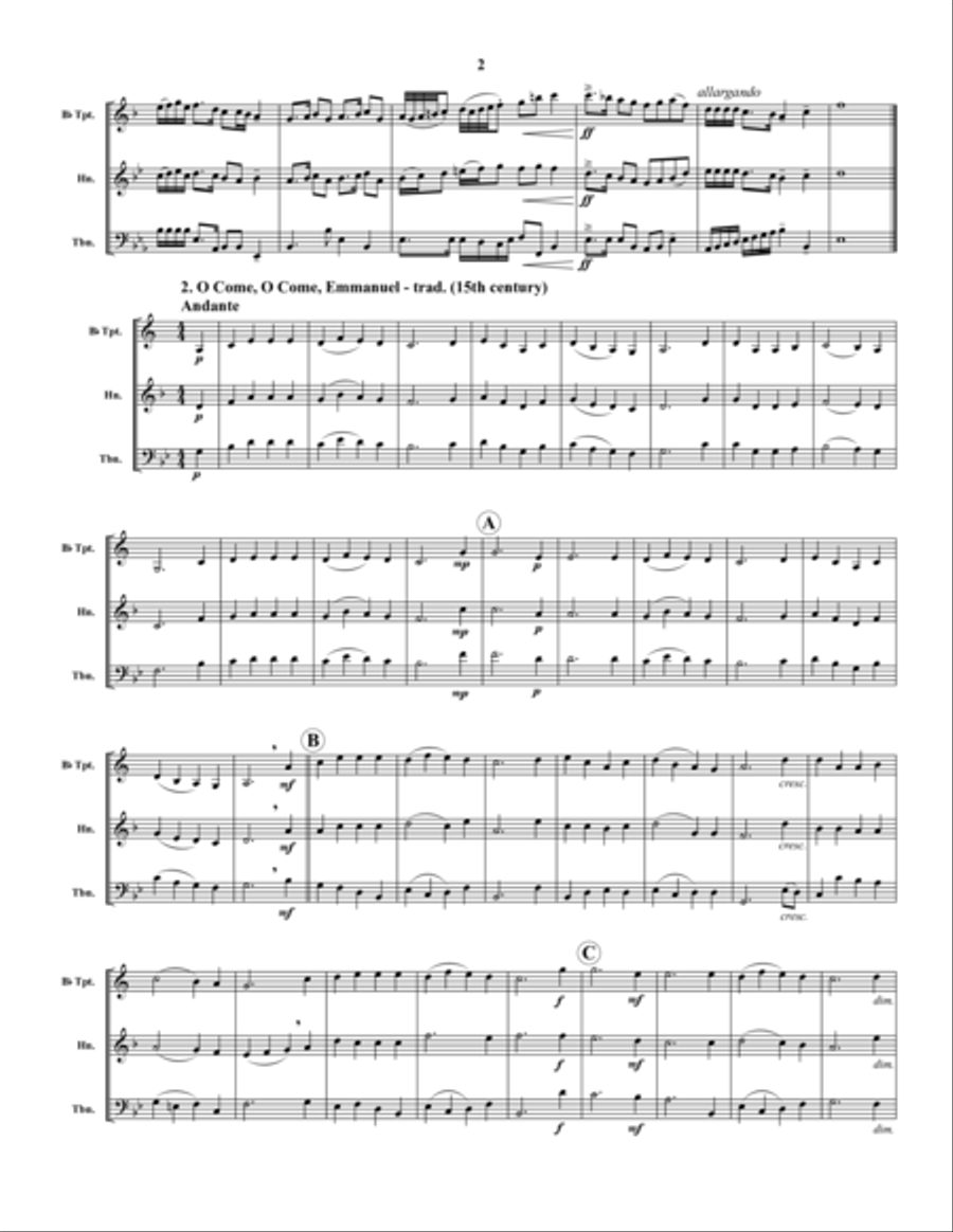 Ten Christmas Trios Brass Trio scores gallery preview page 2