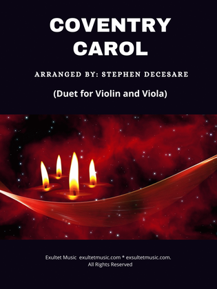 Book cover for Coventry Carol (Duet for Violin and Viola)