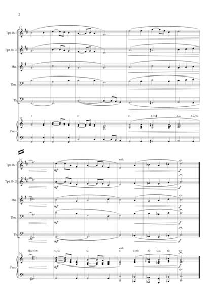 Silent night (Brass Quintet) Piano and chords image number null