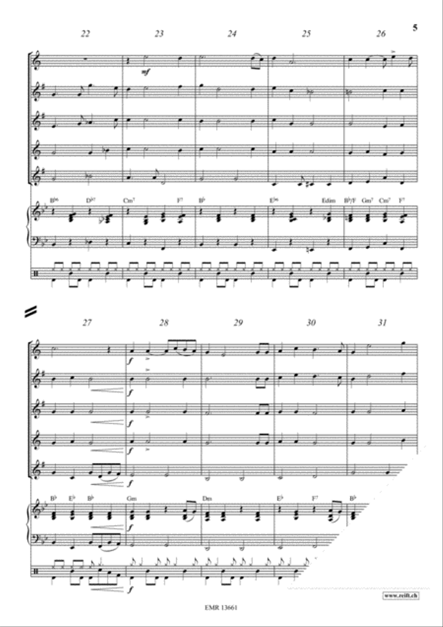 Deep River Deep River Saxophone Quintet scores gallery preview page 5