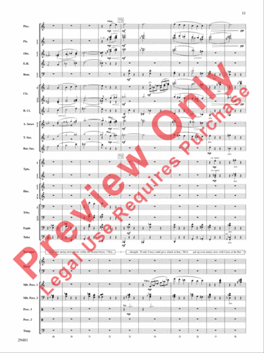 Casey at the Bat Concert Band scores gallery preview page 12