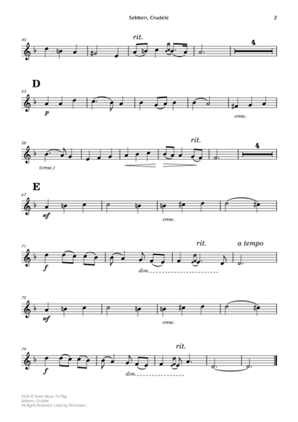 Sebben, Crudele - Violin and Piano (Individual Parts) image number null