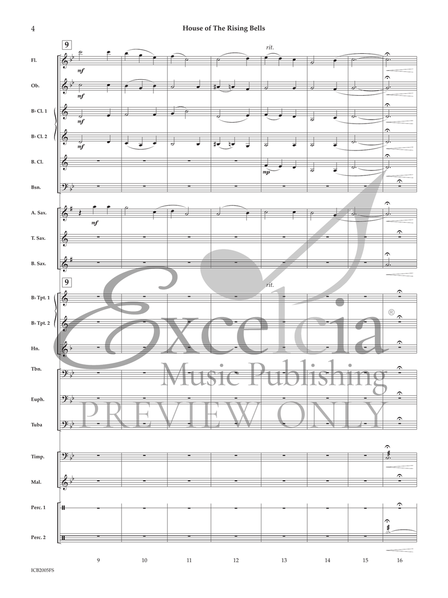 House of the Rising Bells Concert Band scores gallery preview page 4