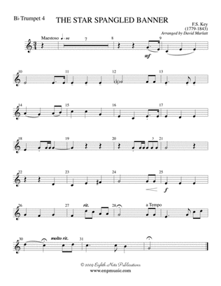 The Star Spangled Banner: 4th B-flat Trumpet