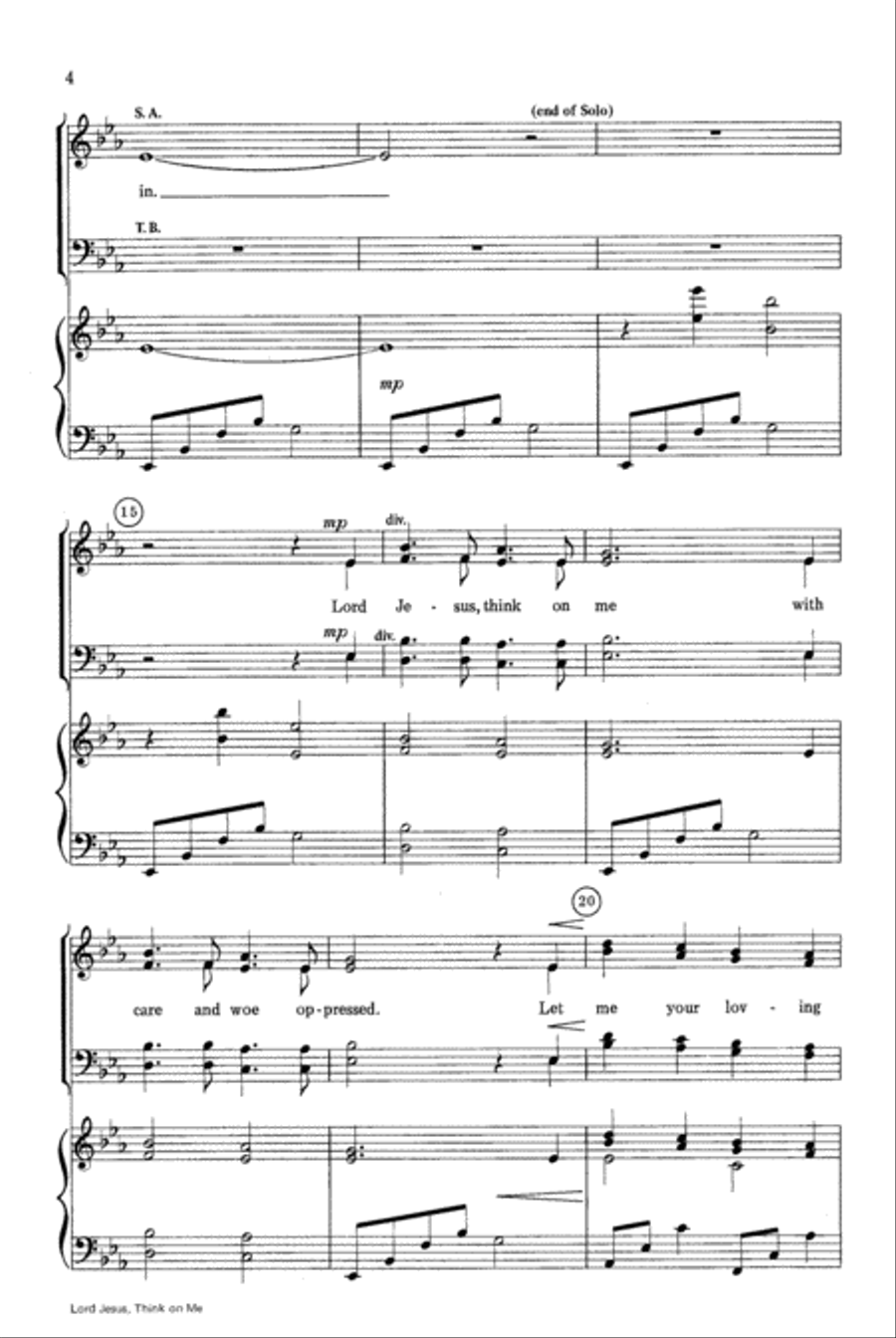 Lord Jesus, Think On Me Lord Jesus, Think On Me 4-Part scores gallery preview page 3