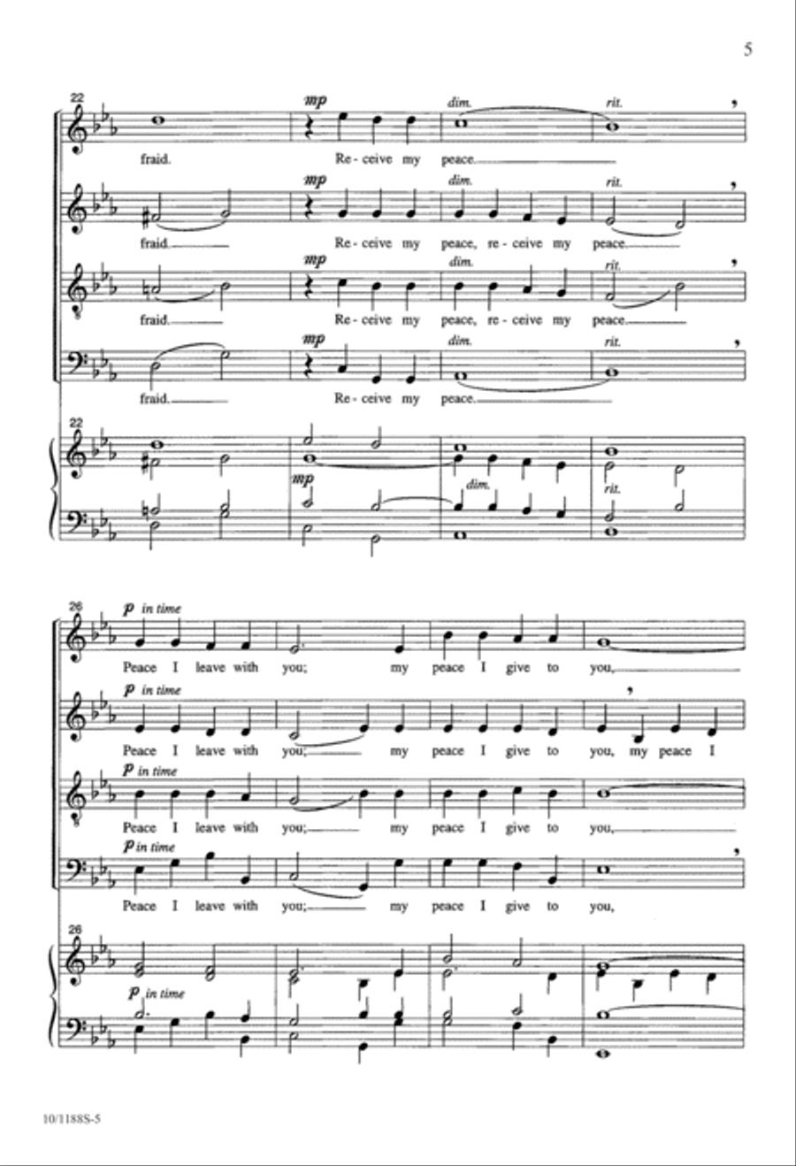Peace I Leave With You 4-Part scores gallery preview page 5