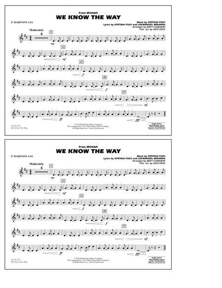 We Know the Way (from Moana) (arr. Matt Conaway) - Eb Baritone Sax