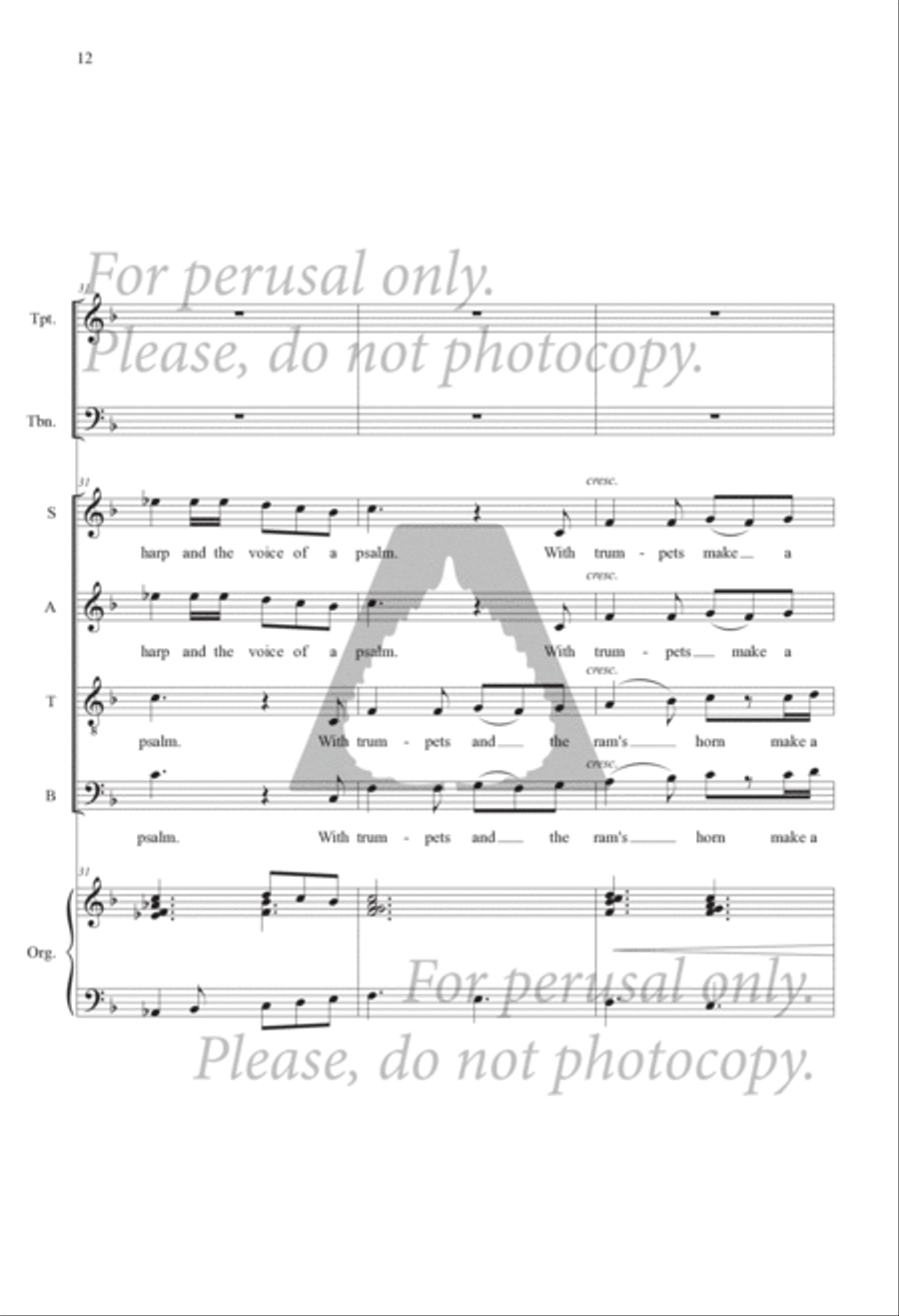 Shout for Joy to the World (Brass Full Score) Choir scores gallery preview page 13