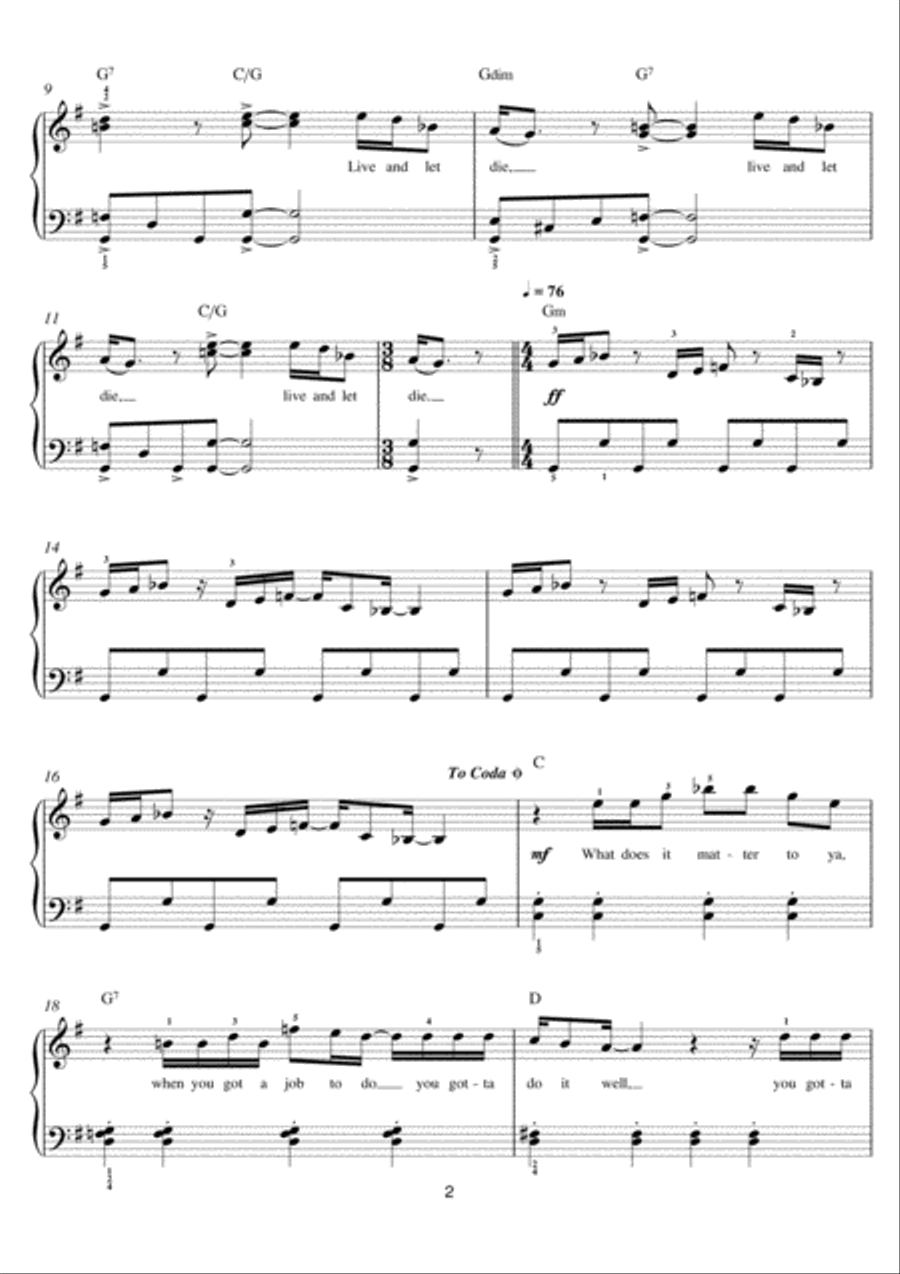 Live And Let Die Live And Let Die Easy Piano scores gallery preview page 2