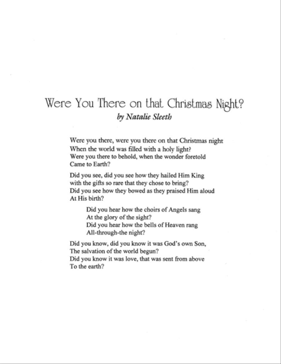 Were You There on That Christmas Night?