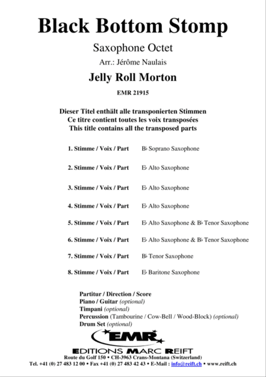 Black Bottom Stomp Black Bottom Stomp Saxophone Ensemble scores gallery preview page 2
