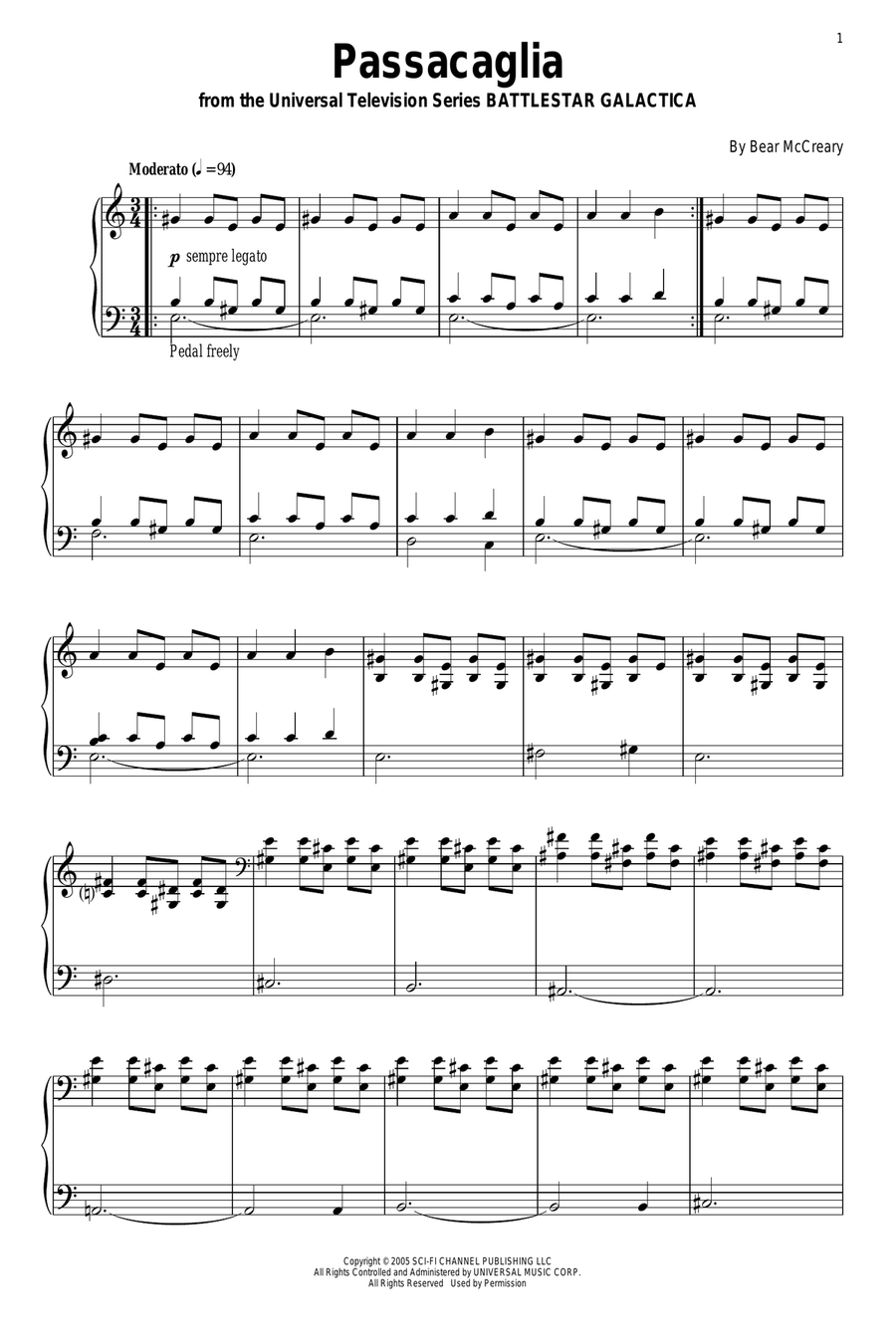 Passacaglia Piano Solo scores gallery preview page 1
